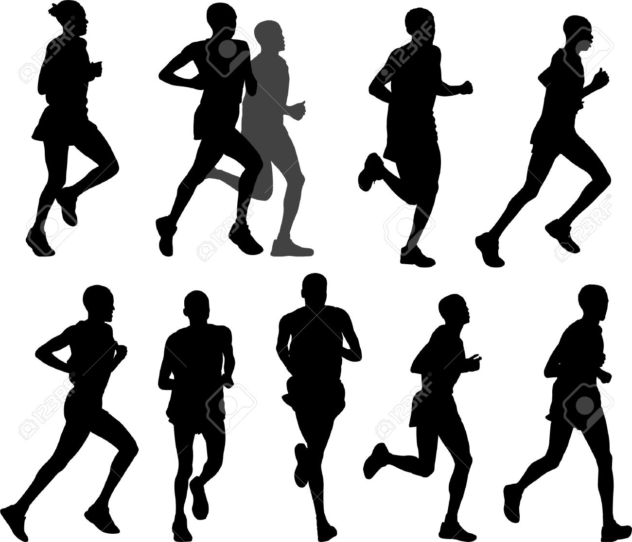Marathon Runners Royalty Free Cliparts Vectors And Stock Illustration Image