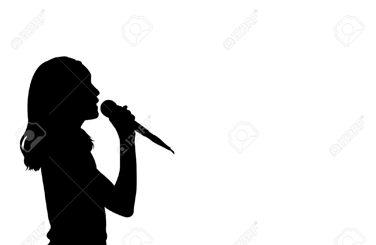 girl singing silhouette vector royalty free cliparts vectors and