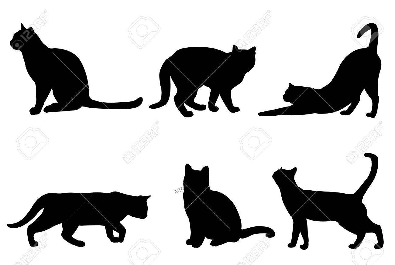 cats silhouettes vector royalty free cliparts vectors and stock cat silhouette vector