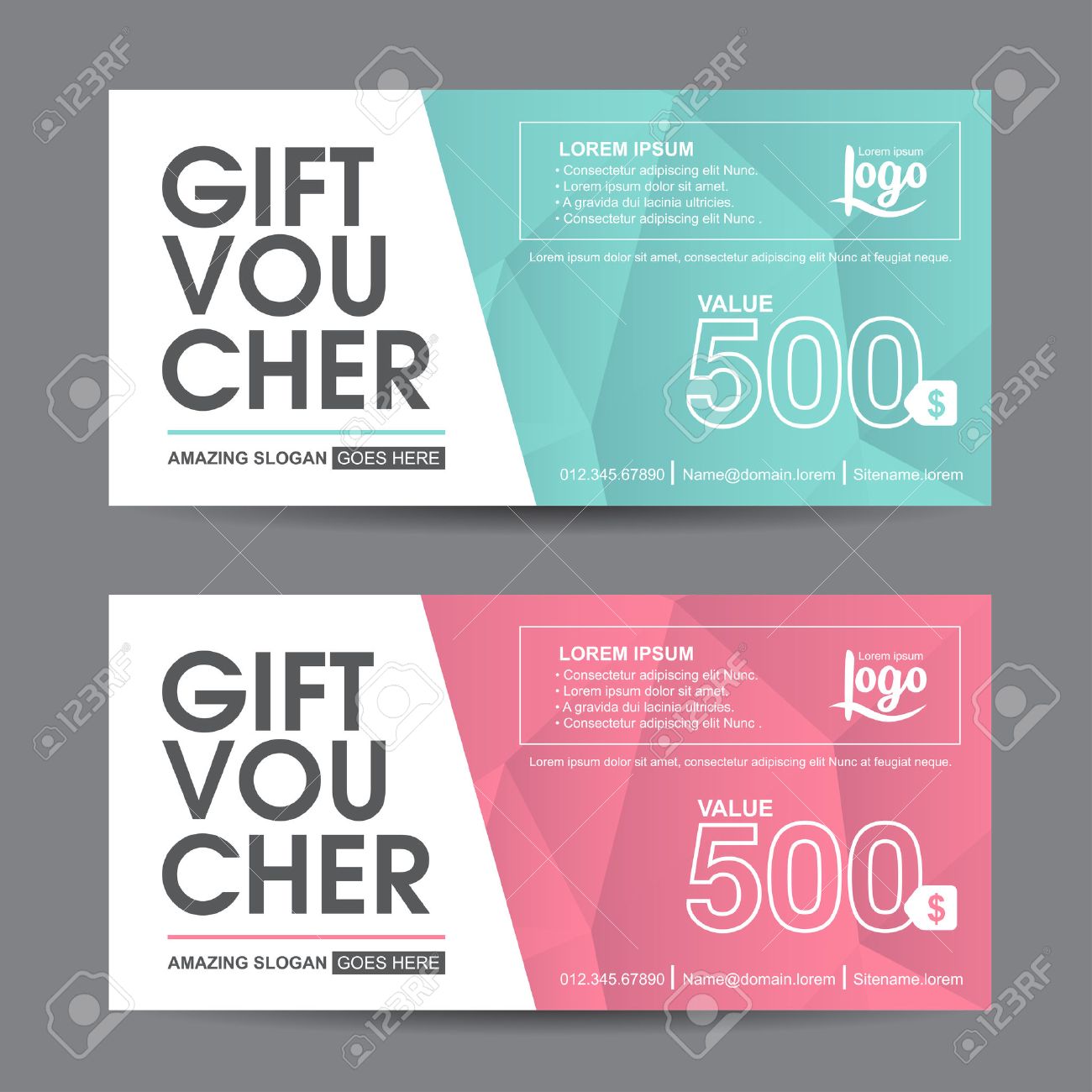 gift voucher template with colorful pattern cute gift voucher gift certificate for business