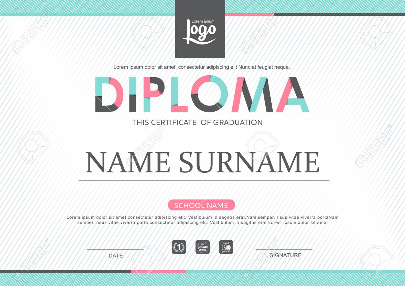 preschool kids diploma certificate background design template diploma design template