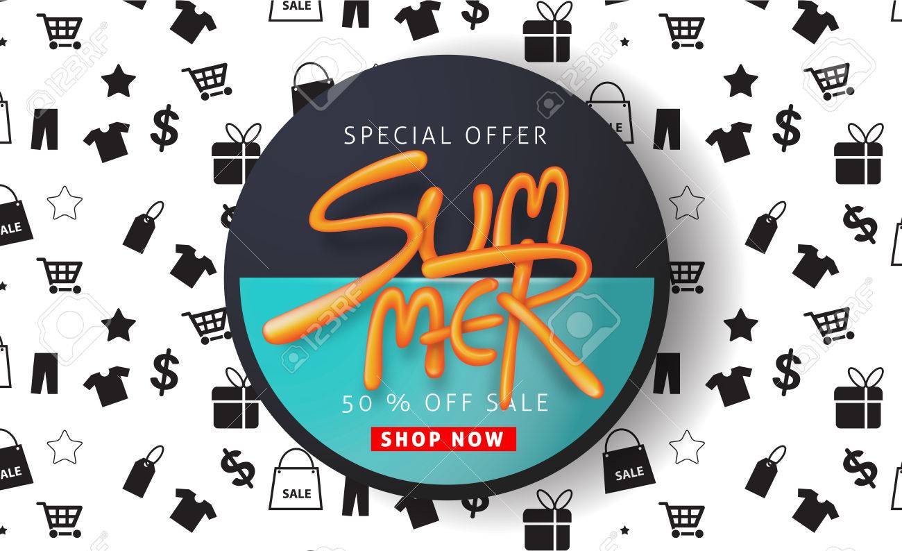 cool concept of summer sale background layout with balloon font cool flyers