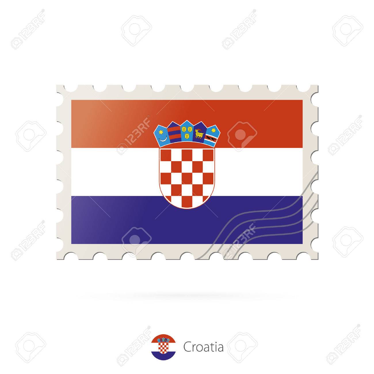 Briefmarke Mit Dem Bild Der Flagge Kroatien Kroatien Flagge Porto Auf Weissem Hintergrund Mit Schatten Vektor Illustration Lizenzfrei Nutzbare Vektorgrafiken Clip Arts Illustrationen Image 55905396