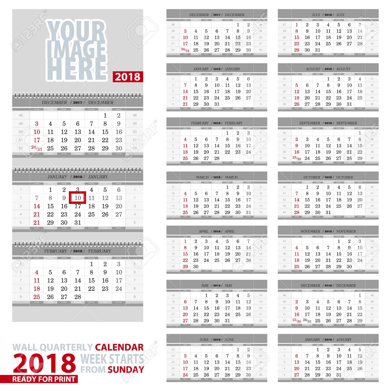 2018 quarterly calendar