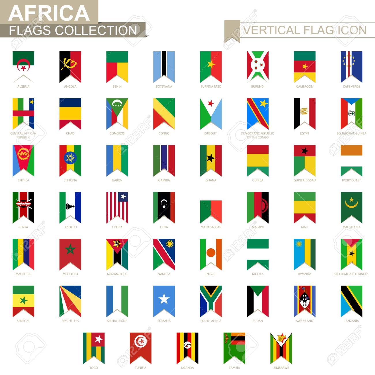 Vertikale Markierungsfahnenikone Von Afrika Flaggen Sammlung Der Afrikanischen Lander Vektor Lizenzfrei Nutzbare Vektorgrafiken Clip Arts Illustrationen Image