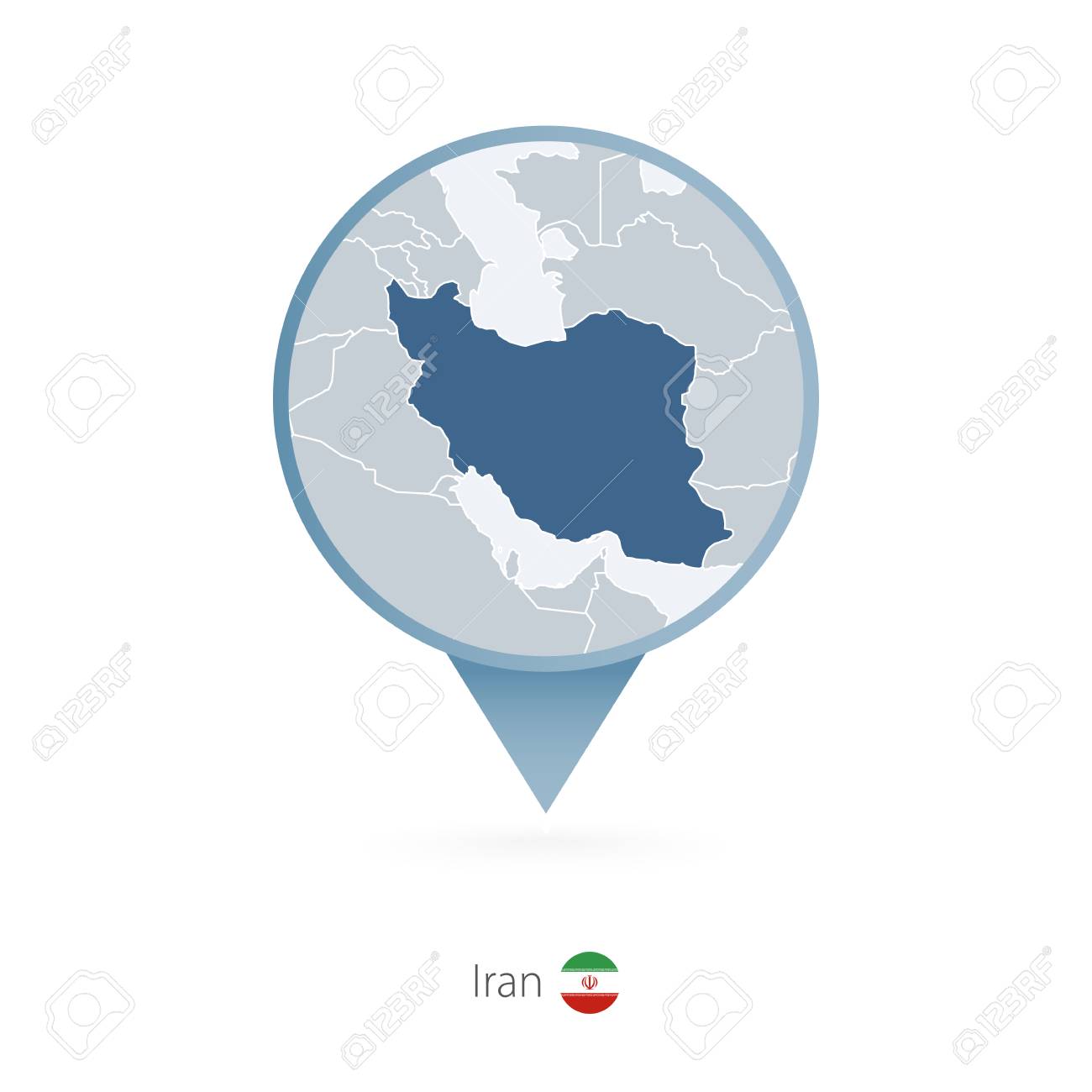 Map Pin With Detailed Map Of Iran And Neighboring Countries Royalty Free Cliparts Vectors And Stock Illustration Image 97025264