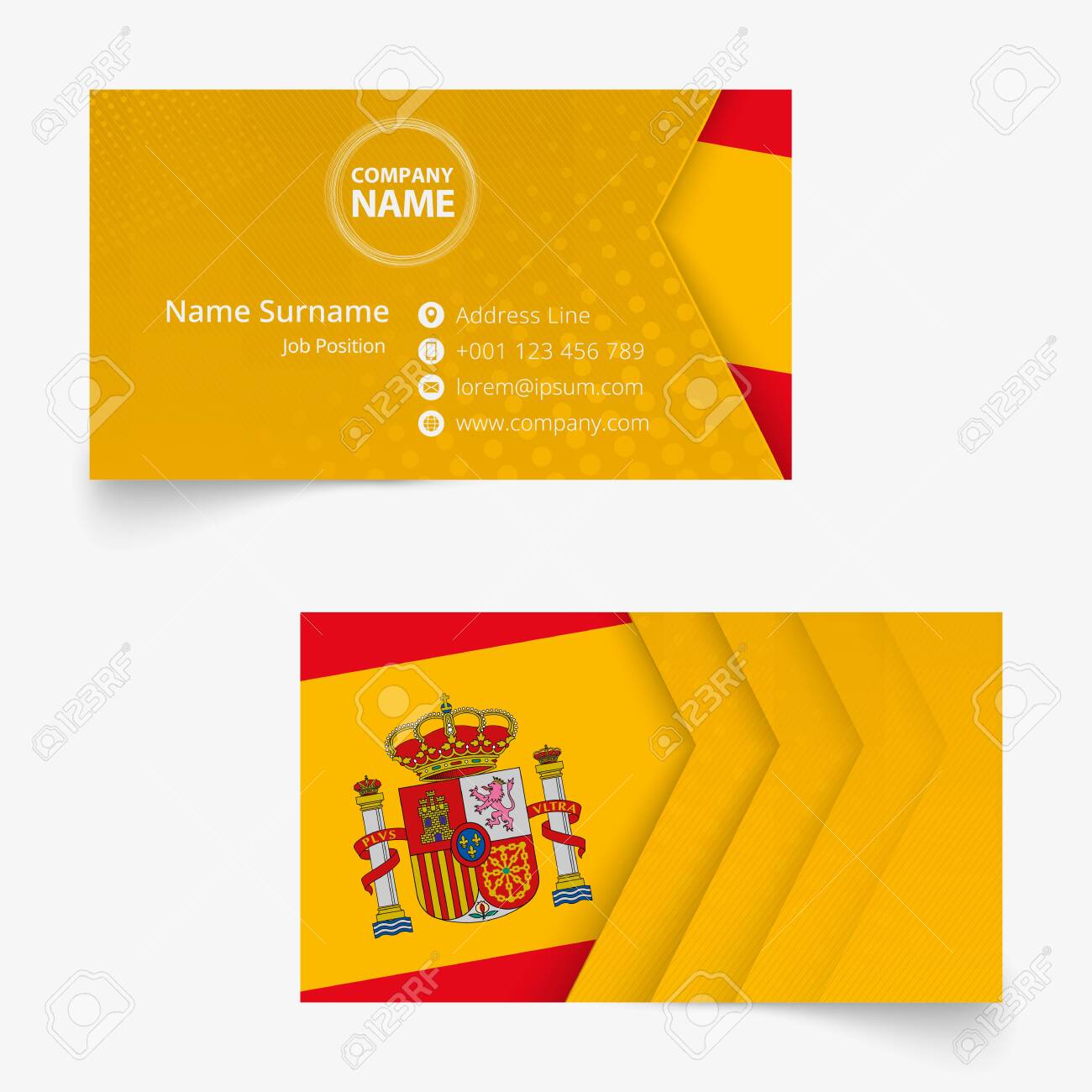 spain flag business card standard size 90x50 mm business card buisness card size