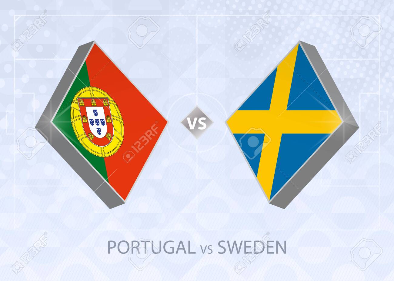 Portugal Vs Sweden League A Group 3 European Football Competition On Blue Soccer Background Lizenzfrei Nutzbare Vektorgrafiken Clip Arts Illustrationen Image 154279146