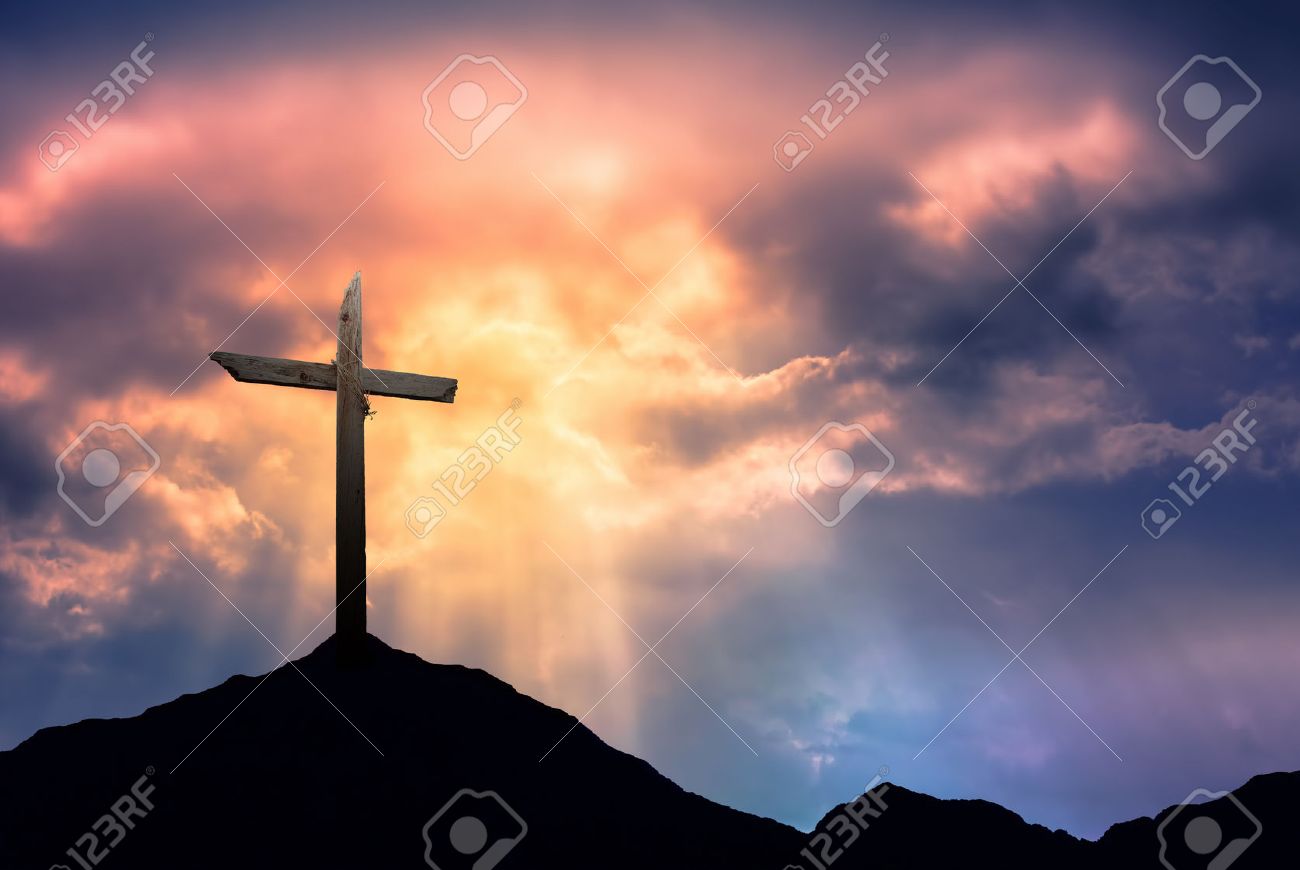 silhouette of cross at