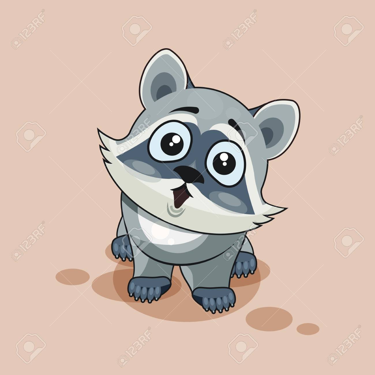 banque dimages vector illustration isol emoji dessin anim caractre raccoon cub surpris avec grande moticne yeux autocollant pour le site - Dessin Avec Emoji banque dimages vector illustration isol emoji dessin anim caractre raccoon cub surpris avec grande moticne yeux autocollant pour le site - Dessin Avec Emoji