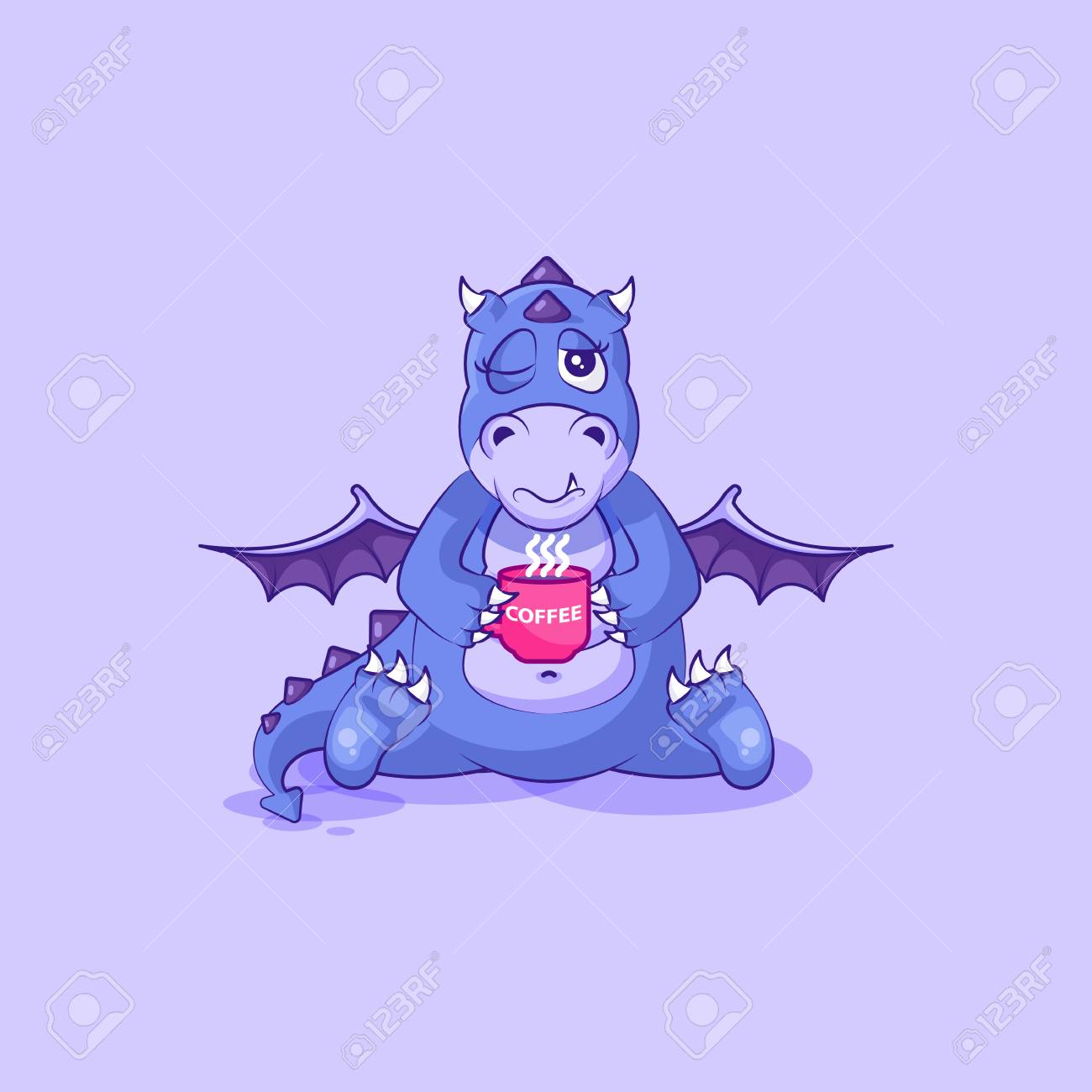 Illustration Isole Emoji Personnage Dessin Anime Dragon