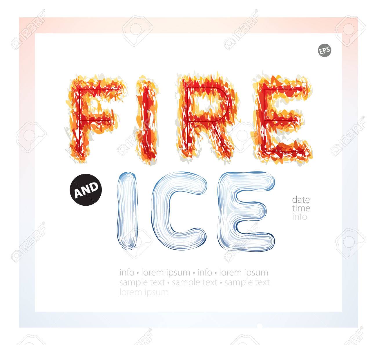 textured words on a white background bright fiery and frozen free frozen font