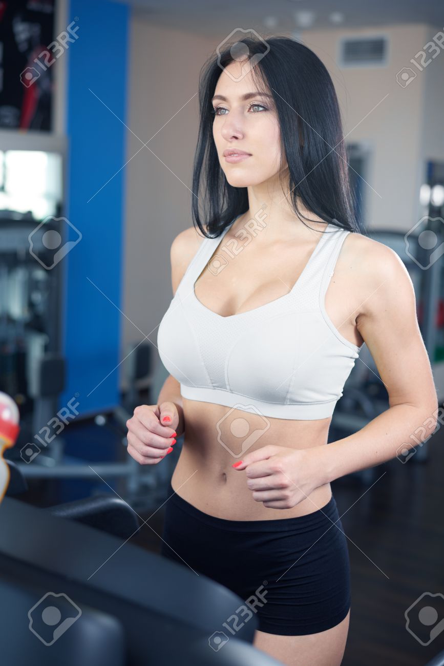 Sexy girl on treadmill