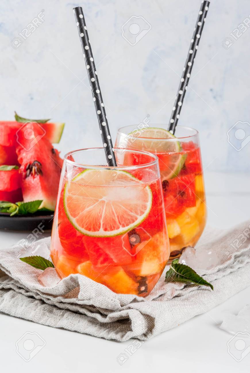 Summer Drinks And Cocktails Lemonade Homemade Sangria With Stock Photo Picture And Royalty Free Image Image 84928102