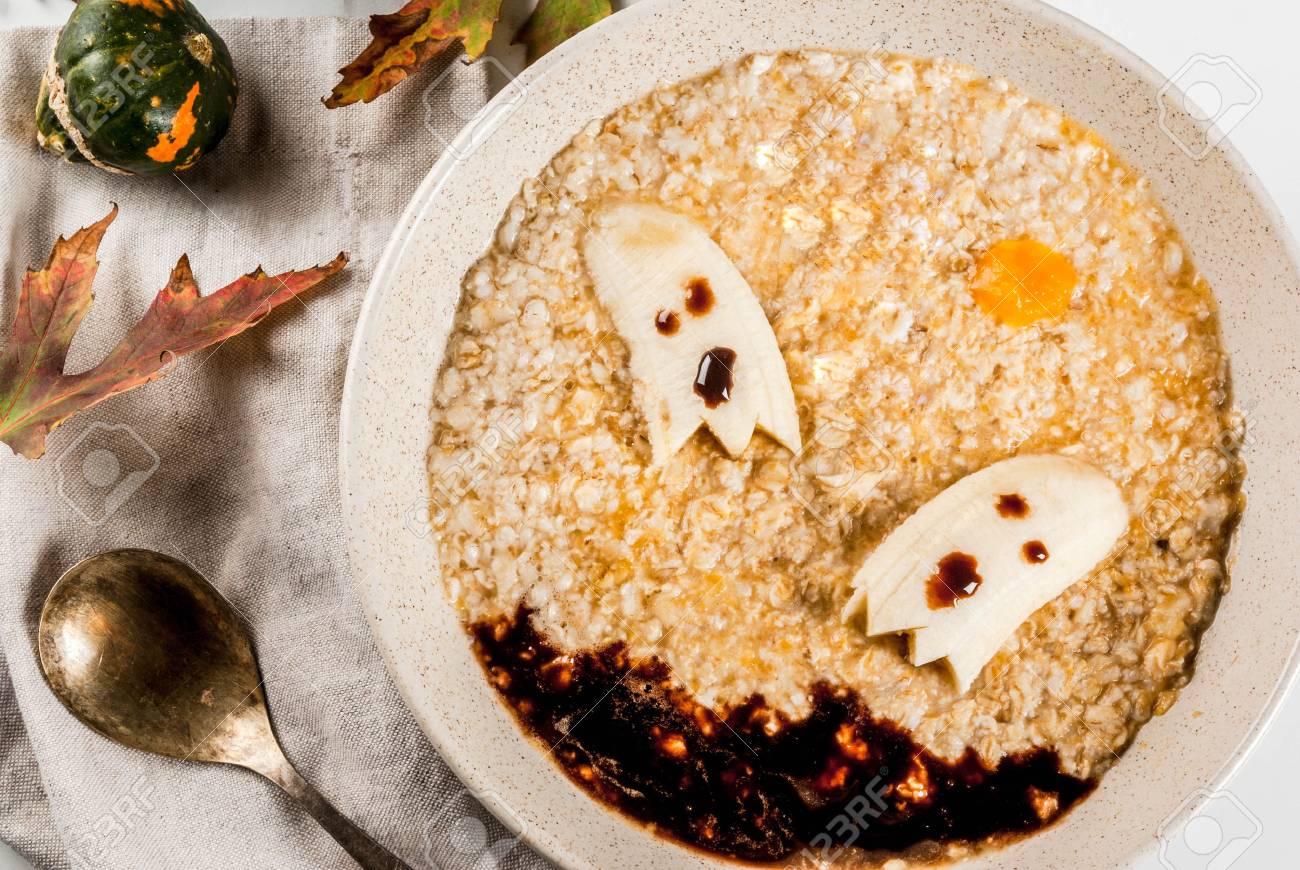 Halloween Food Recipes For Children Kids Breakfast With Sweet Stock Photo Picture And Royalty Free Image Image 87563103