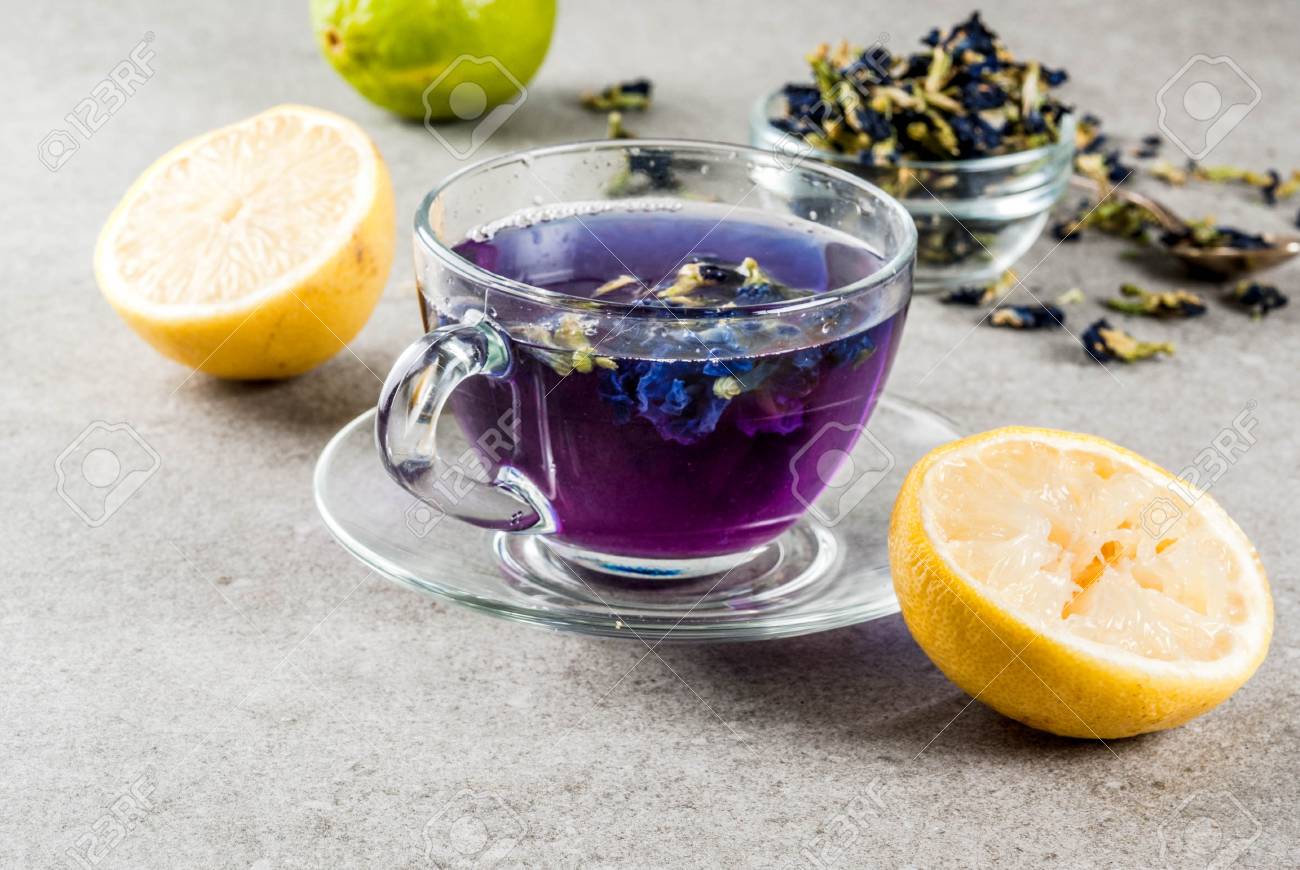 Healthy Drinks Organic Blue Butterfly Pea Flower Tea With Limes
