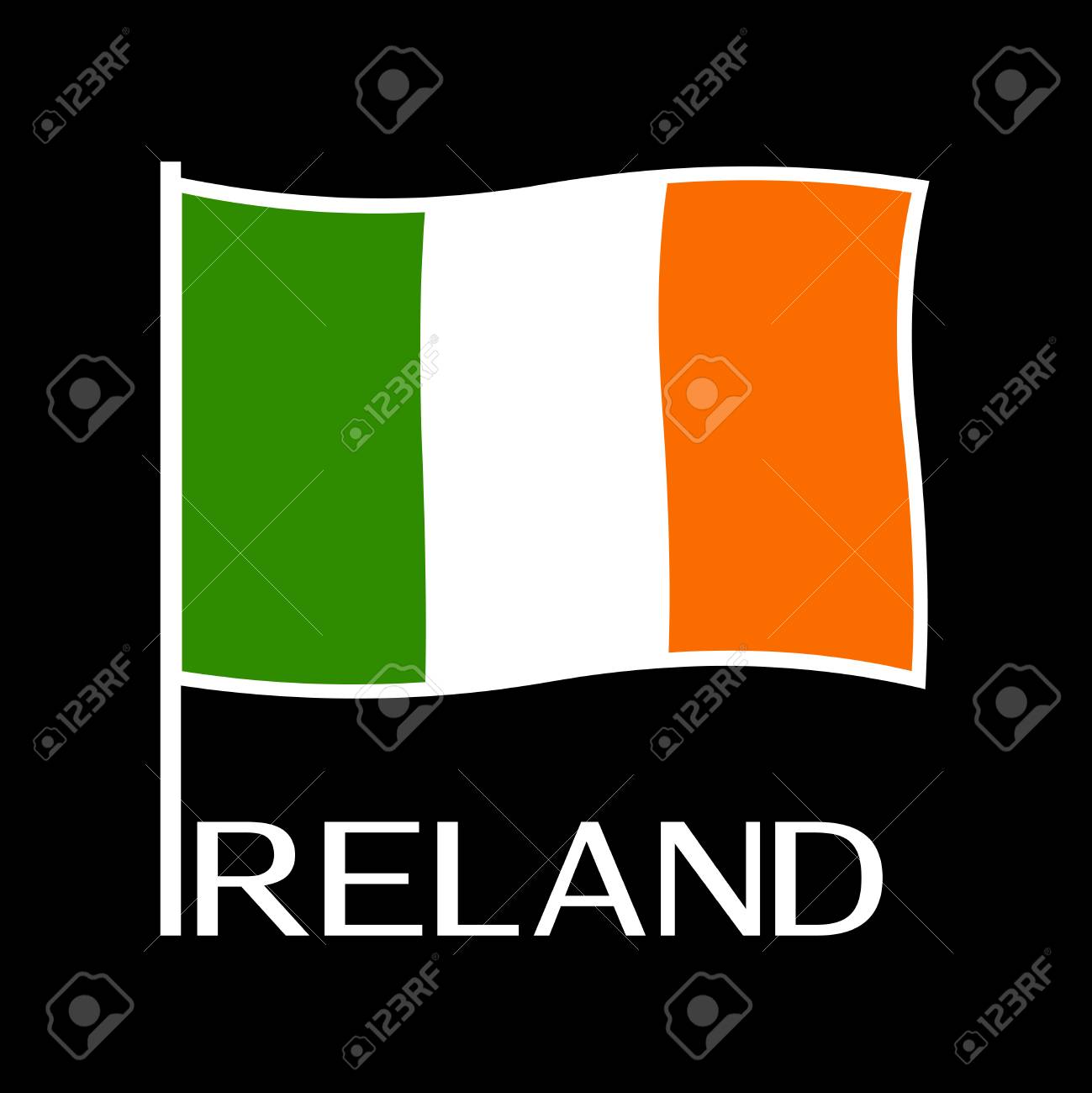 Irish Flag In Black Background Royalty Free SVG, Cliparts, Vectors, and  Stock Illustration. Image 97045603., image size:1299x1300