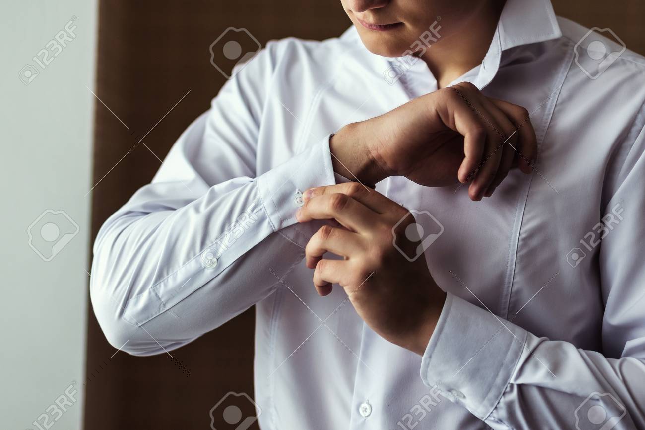 white dress shirt with cufflinks