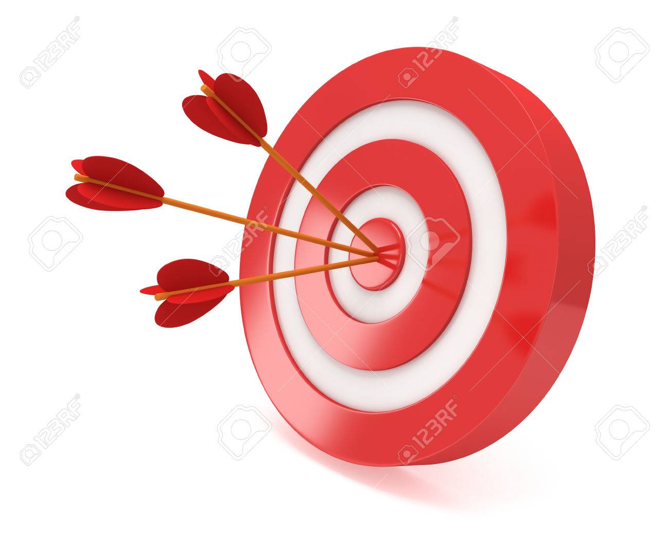 three arrows in red aim target goal luck strategy game business