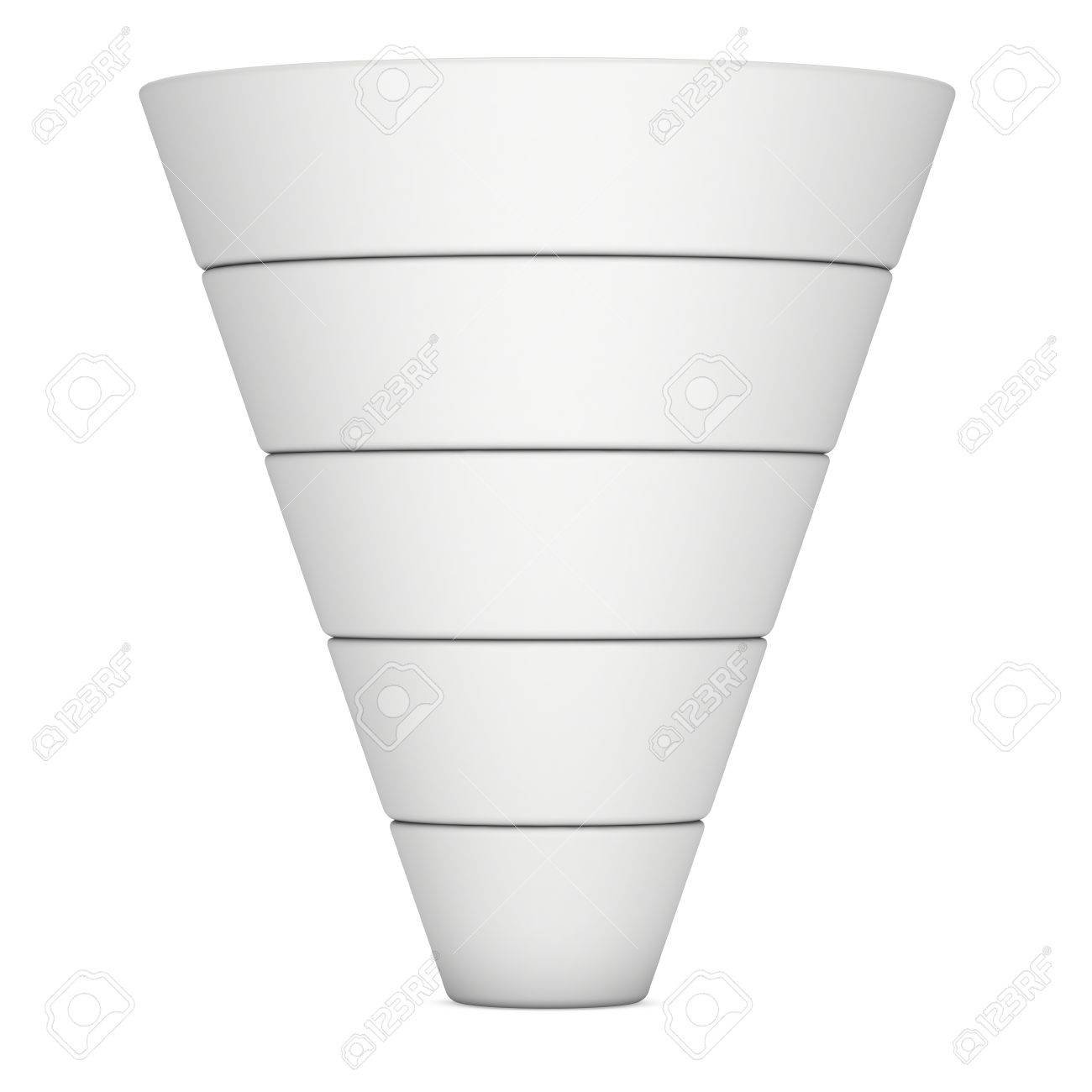 marketing funnel sales symbol 3d render isolated on white