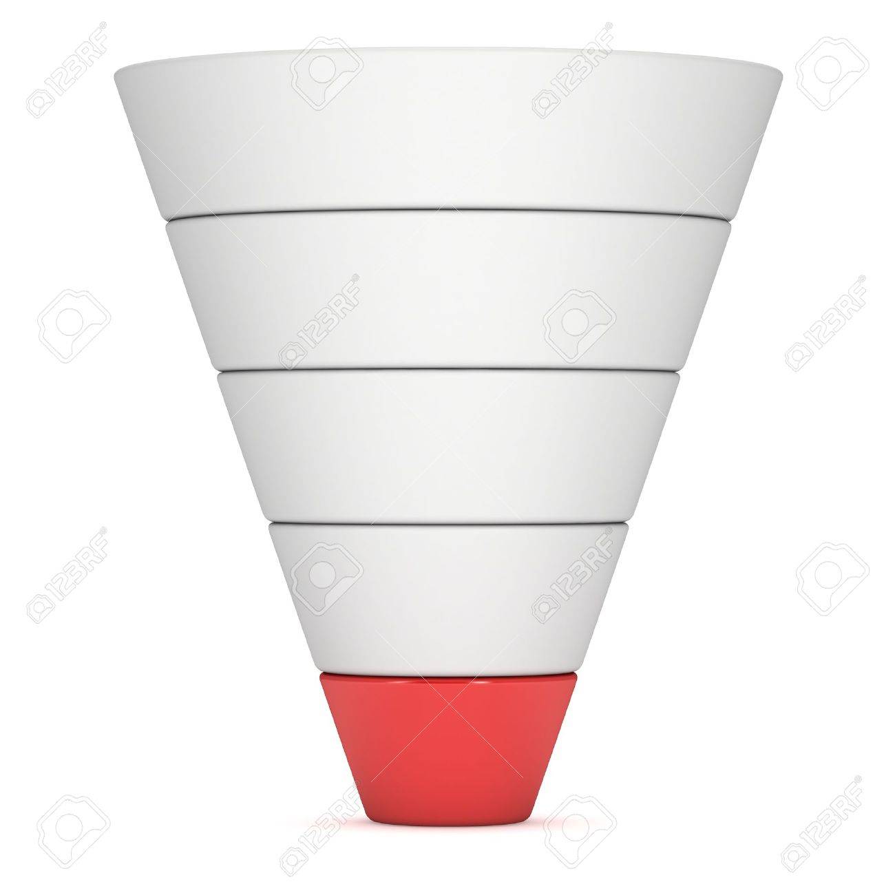 marketing funnel sales diagram 3d render isolated on white