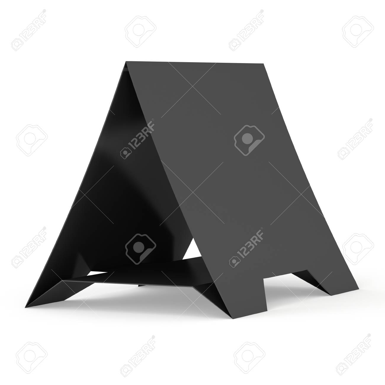 黒い紙テント カード 3 D のレンダリング の写真素材 画像素材 Image