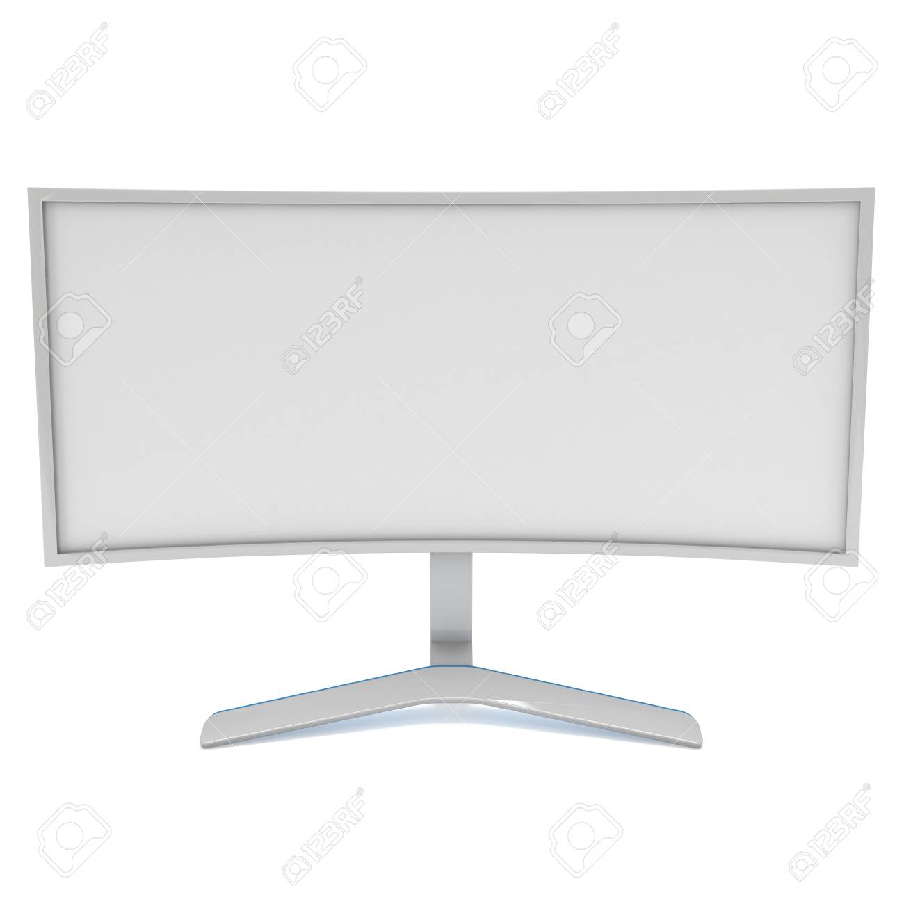 Weiss Curved Lcd Tv Bildschirm 3d Render Isoliert Auf Weiss Lizenzfreie Fotos Bilder Und Stock Fotografie Image 74402310