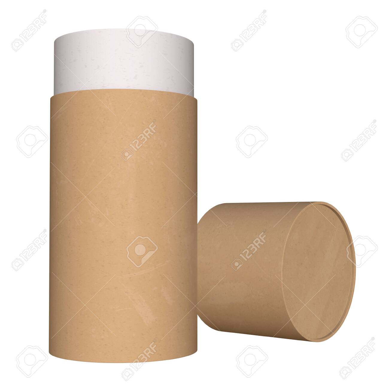 Download Kraft Paper Cardboard Tube Package Mock Up 3d Render Isolated Stock Photo Picture And Royalty Free Image Image 128399743 PSD Mockup Templates