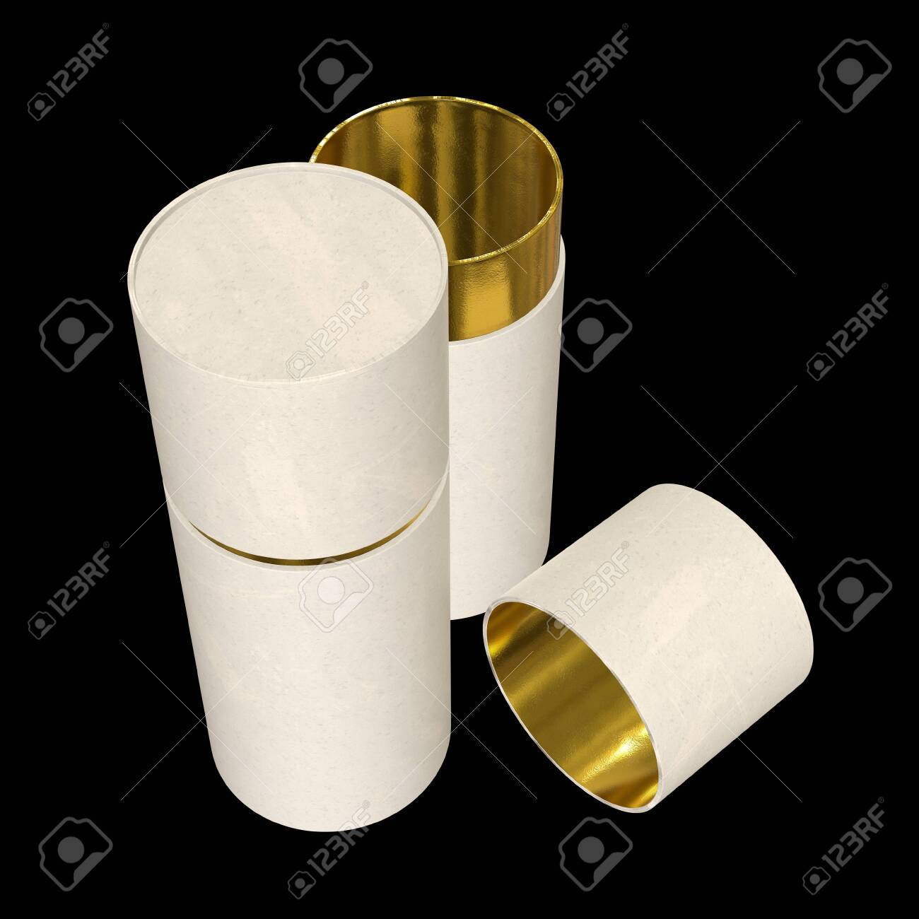 Download Kraft Paper Cardboard Tube Package With Gold Part Mock Up 3d Stock Photo Picture And Royalty Free Image Image 141150952 PSD Mockup Templates