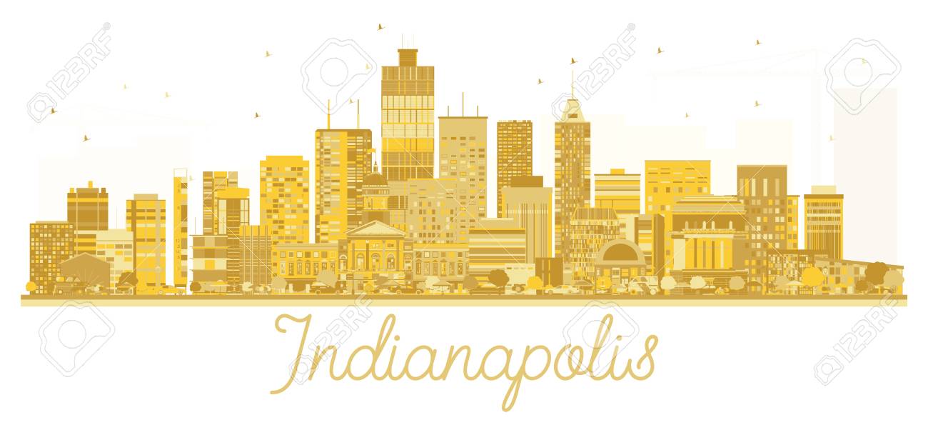 Indianapolis Usa City Skyline Golden Silhouette Vector Illustration Royalty Free Cliparts Vectors And Stock Illustration Image 89916632