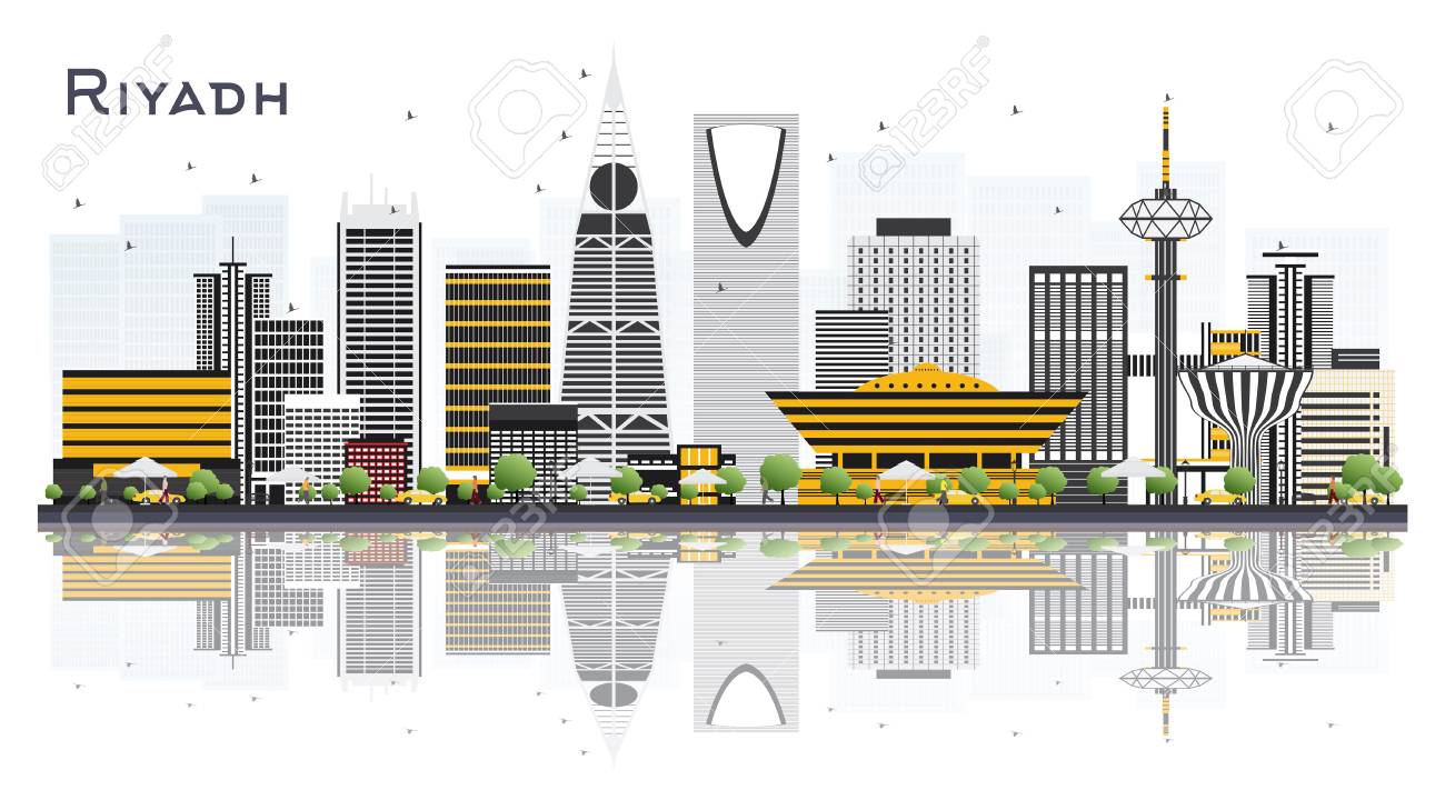 Riyadh Saudi Arabia City Skyline With Gray Buildings Isolated Royalty Free Cliparts Vectors And Stock Illustration Image 99387589