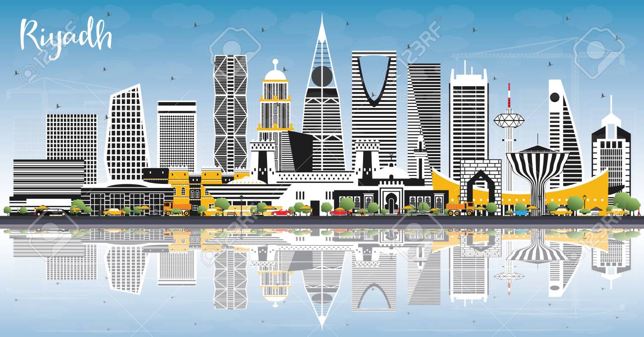Riyadh Saudi Arabia City Skyline With Color Buildings Blue Sky Royalty Free Cliparts Vectors And Stock Illustration Image 124250779