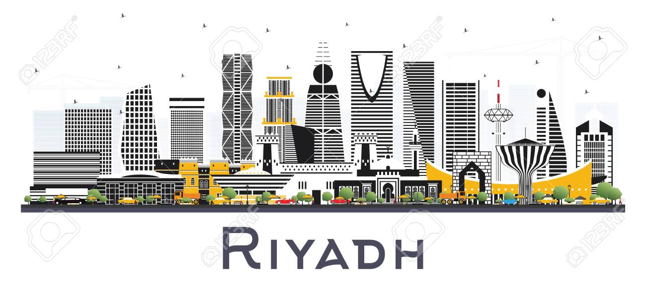 Riyadh Saudi Arabia City Skyline With Color Buildings Isolated Royalty Free Cliparts Vectors And Stock Illustration Image 124059774