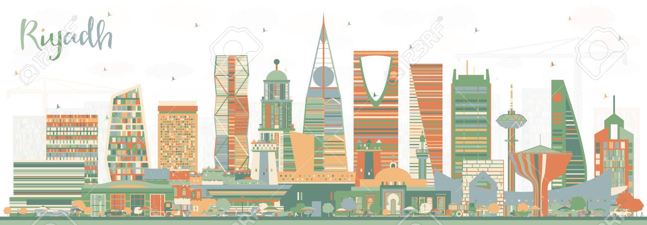 Riyadh Saudi Arabia City Skyline With Color Buildings Vector Royalty Free Cliparts Vectors And Stock Illustration Image 124059776