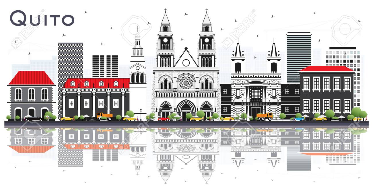 Quito Ecuador City Skyline With Gray Buildings And Reflections Royalty Free Cliparts Vectors And Stock Illustration Image 133540499