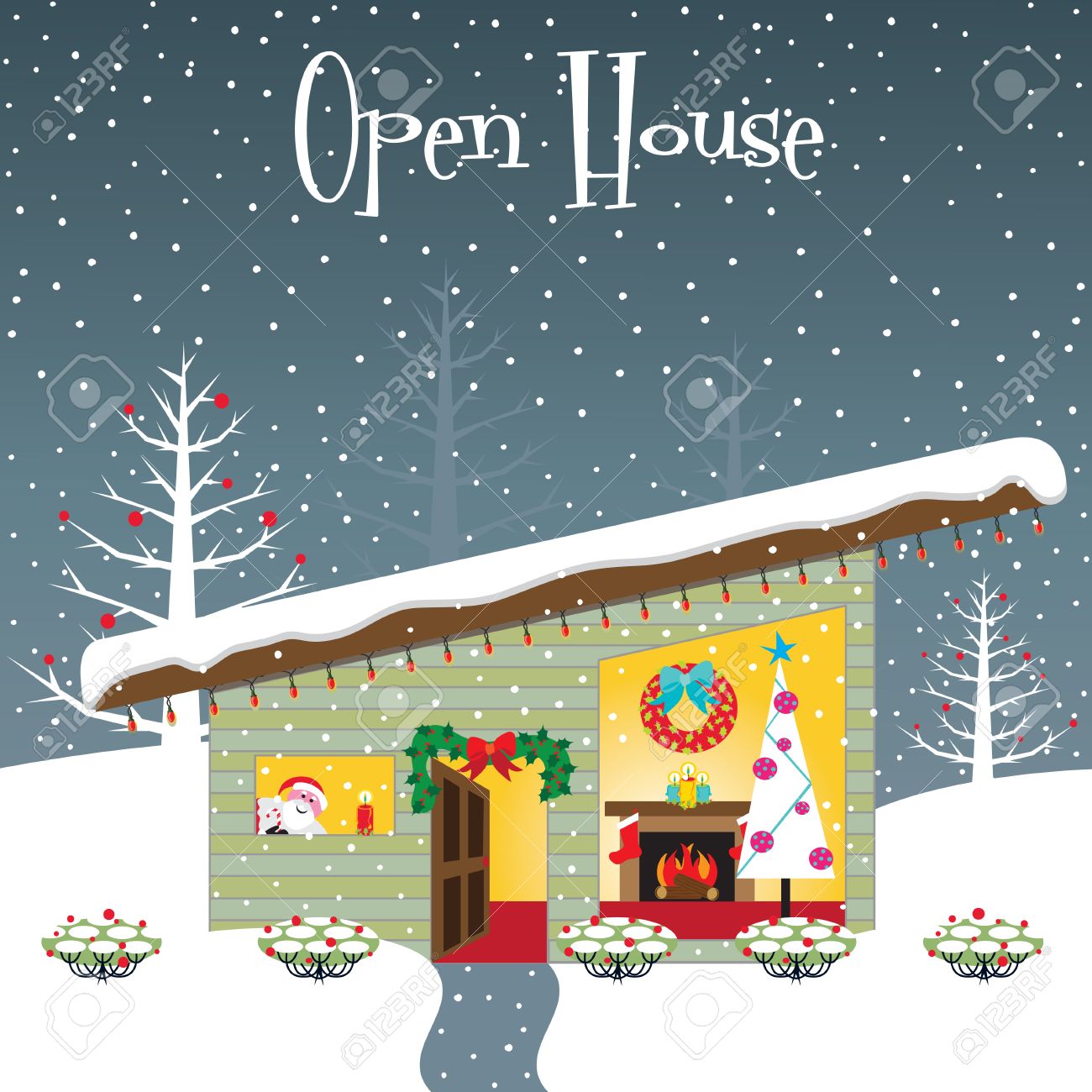 christmas open house party invitation with room for your copy christmas open house invitations