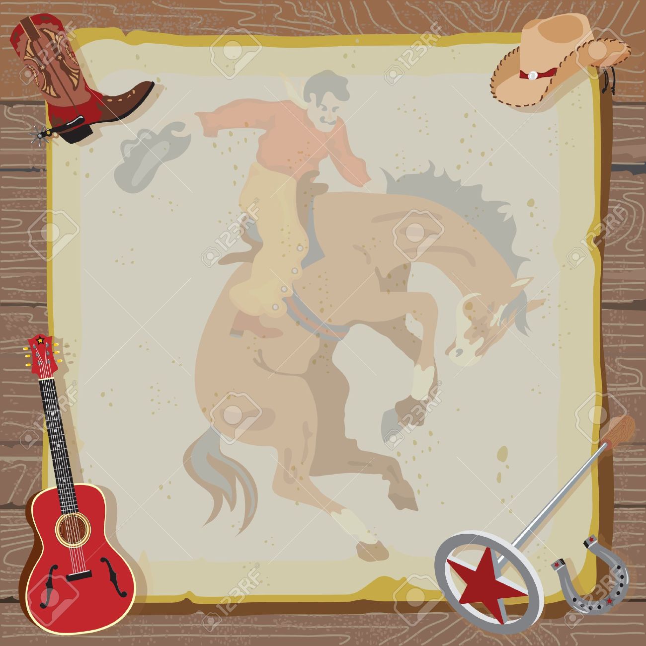 rustic western party invitation