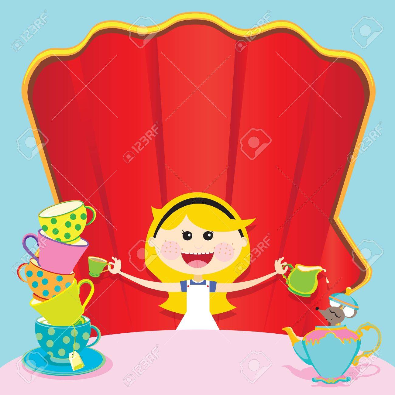 Alice In Wonderland Unbirthday Party Invitation Royalty Free