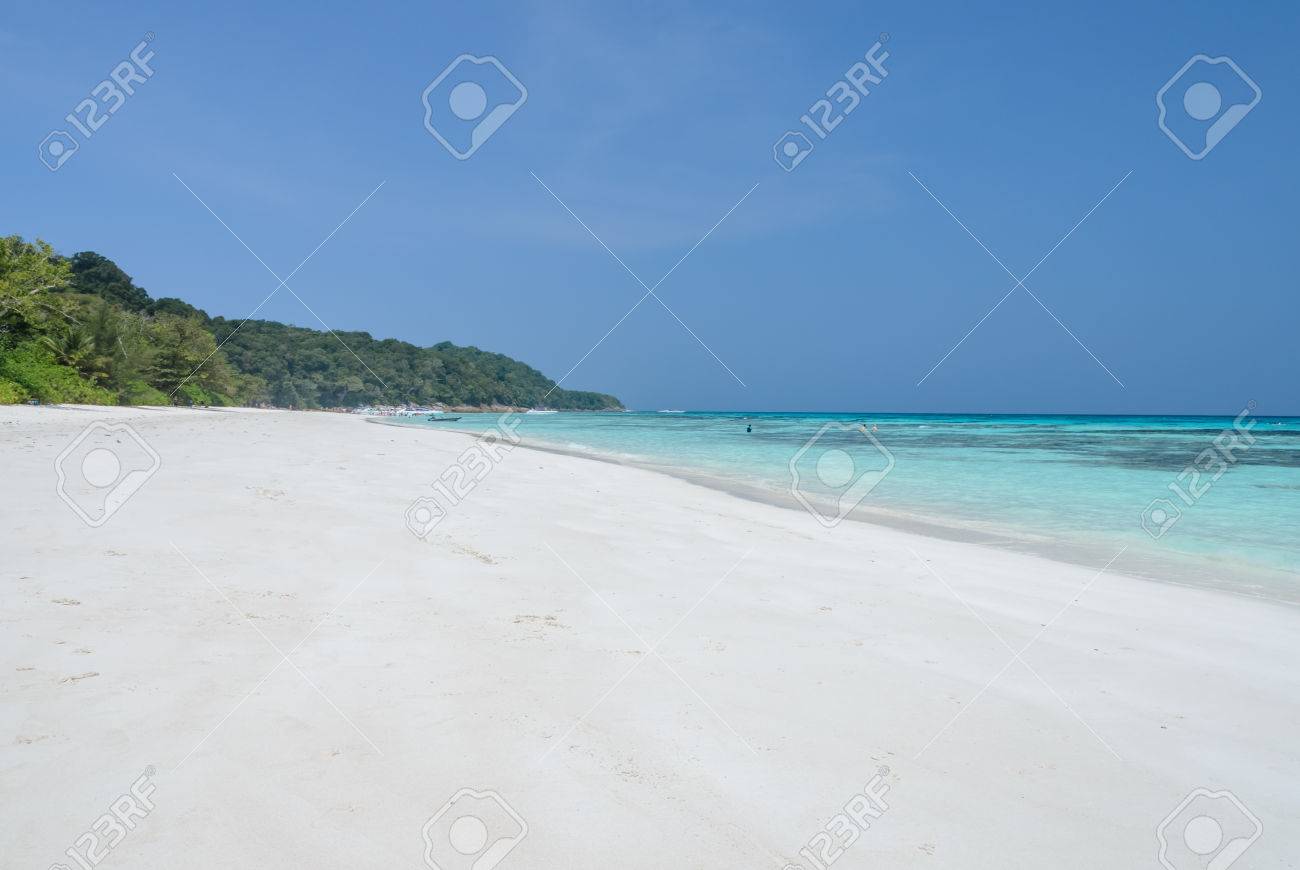 Beautiful White Sand Beach And Crystal Clear Water Of Koh Tachai