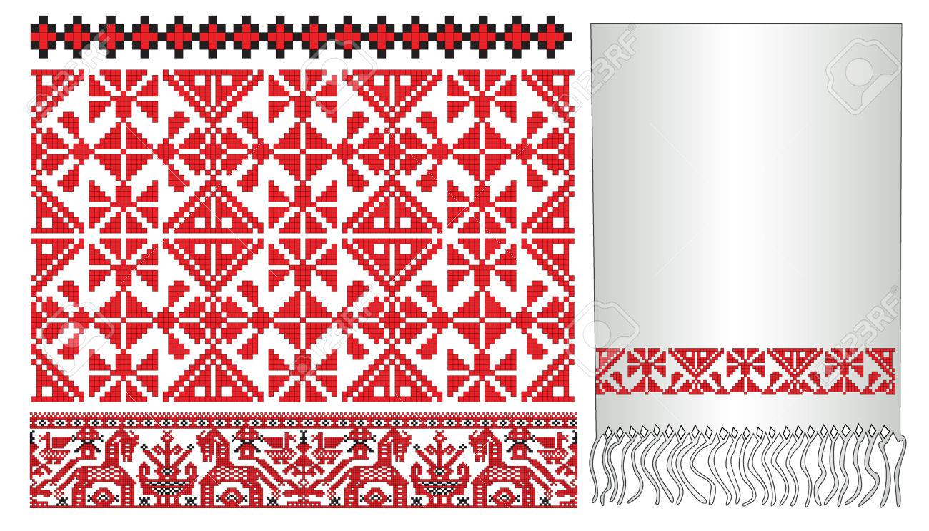 刺繍のためのウクライナ語およびロシア語のパターンの方式があります