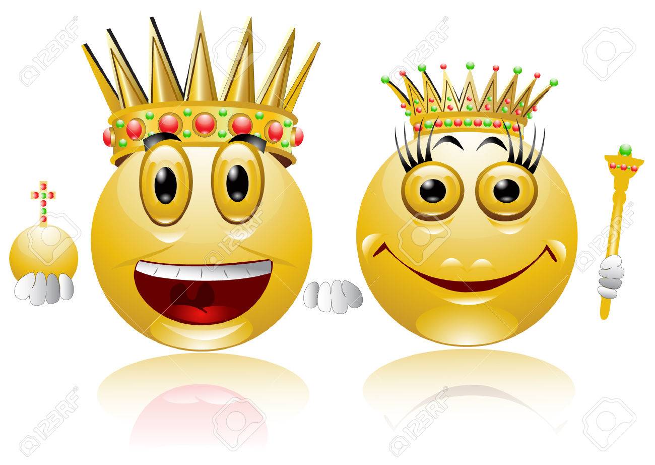 King Queen Glossy Smile Icon Royalty Free Cliparts Vectors And Stock Illustration Image