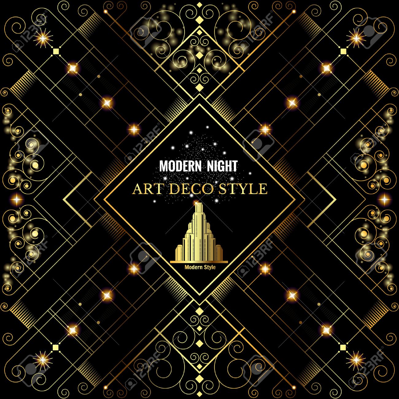 Art Deco Geometrisches Muster Golden Glanzendem Hintergrund Modernen Stil 1920 Lizenzfrei Nutzbare Vektorgrafiken Clip Arts Illustrationen Image 37041844