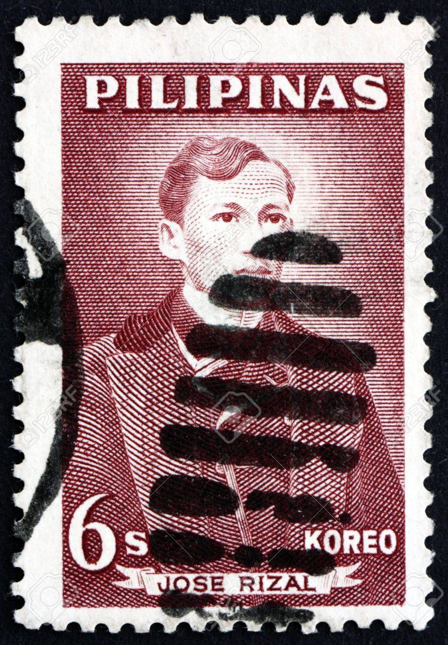 フィリピンショー フィリピン - 1962 年頃: フィリピン ショー ホセ ・ リサール、肖像画、国民的英雄、国家主義者、改革派、1962  年頃に印刷スタンプの写真素材・画像素材 Image 19521354