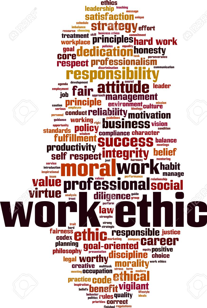 work ethics word cloud concept vector illustration royalty free work ethics