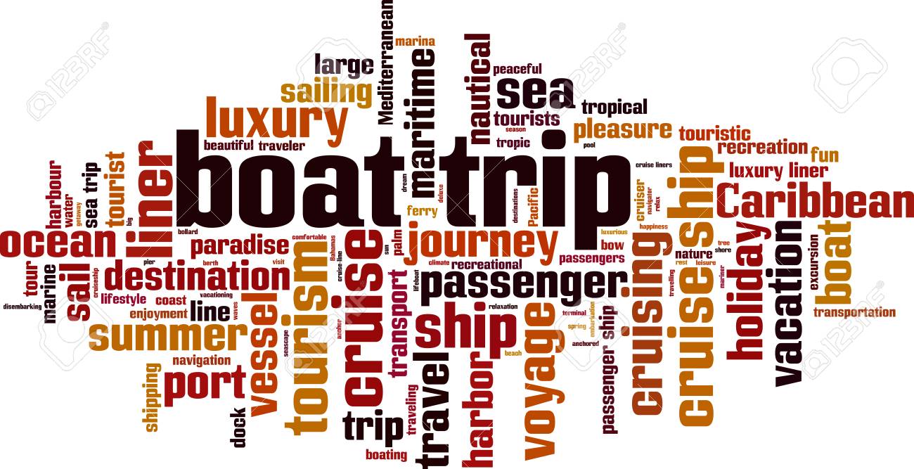 boat trip word cloud concept illustration royalty free cliparts trip word