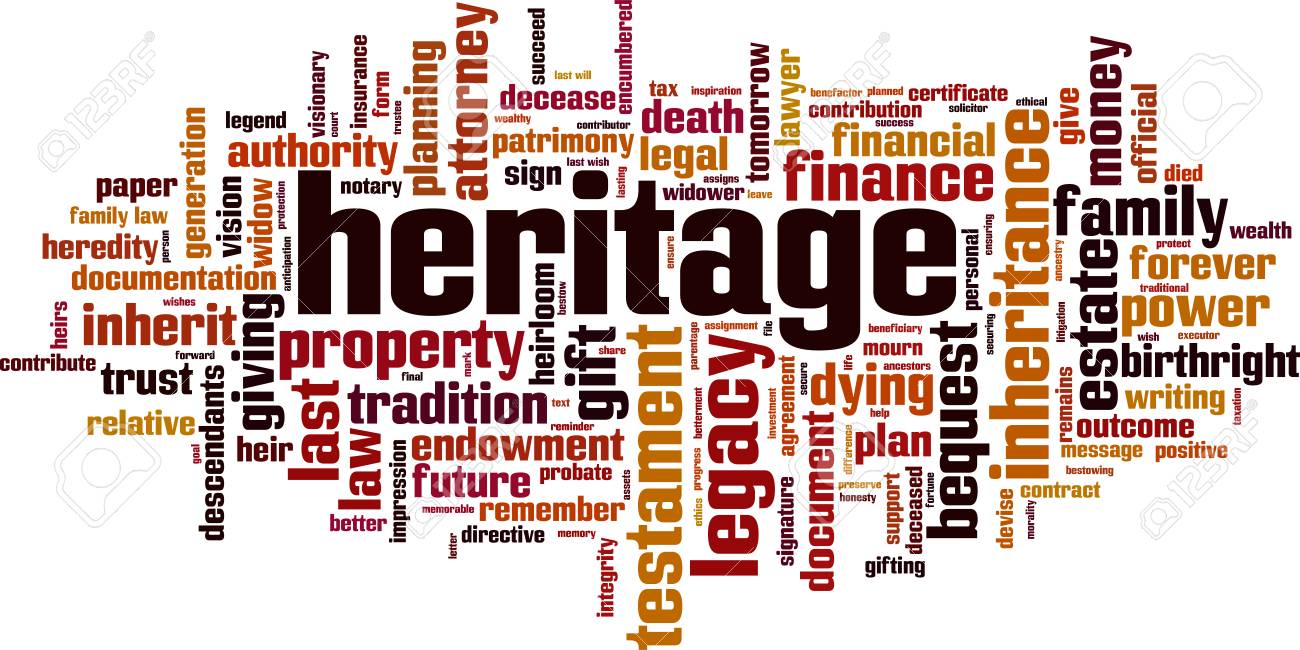 heritage word cloud concept vector illustration heritage word