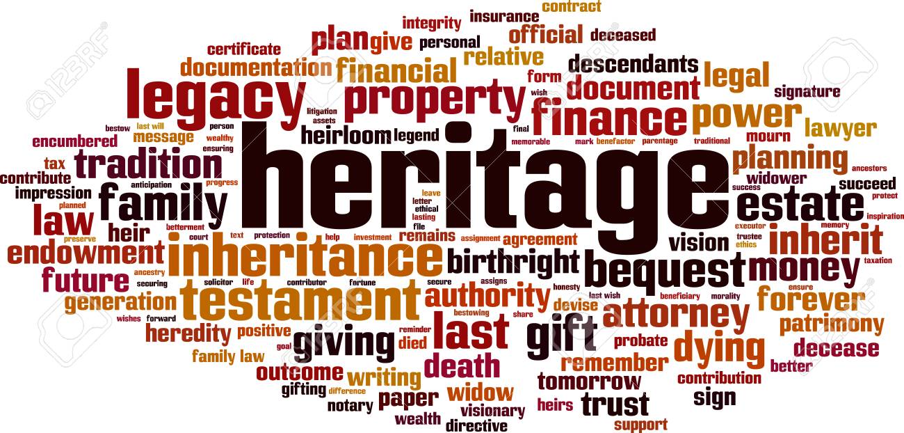 heritage word cloud concept vector illustration heritage word