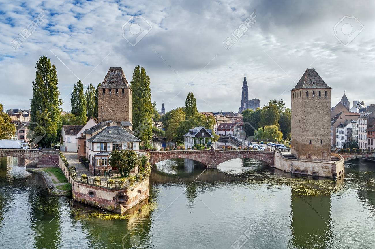 View Of Medieval Bridge Ponts Couverts From The Barrage Vauban In Strasbourg,  France Stock Photo, Picture and Royalty Free Image. Image 67145153.