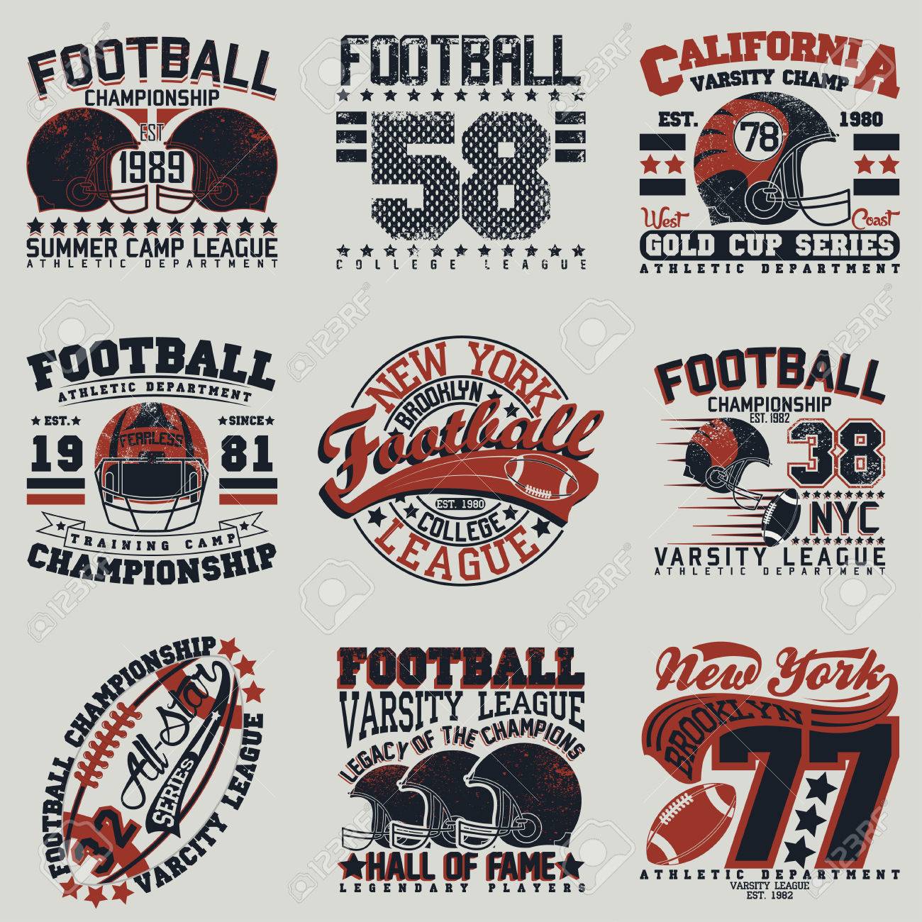 Set of Grunge Sport t-shirt graphic designs, Vintage Sport print stamps, Sports wear typography emblems, Creative design, Vector - 62080596 Set of Grunge Sport t-shirt graphic designs, Vintage Sport print stamps, Sports wear typography emblems, Creative design, Vector - 62080596