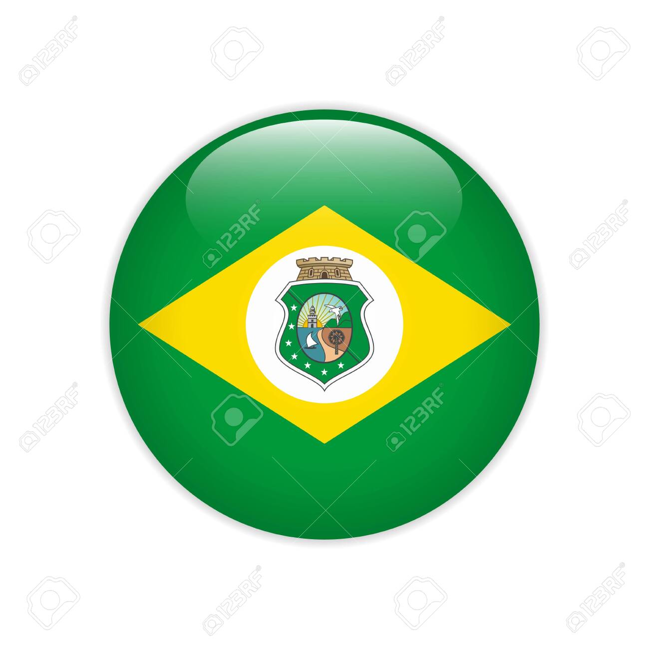 Flag Bandeira Do Ceara On Button Royalty Free Cliparts Vectors And Stock Illustration Image 124462504